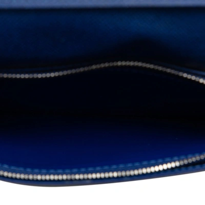 LOUIS VUITTON Pre-owned Portefeuille Brazza Blue Leather Wallet  ()