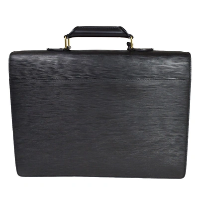 Pre-owned Louis Vuitton Serviette Conseiller Black Leather Backpack Bag ()