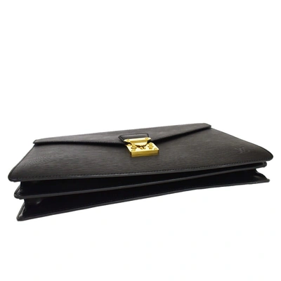 Pre-owned Louis Vuitton Serviette Conseiller Black Leather Backpack Bag ()