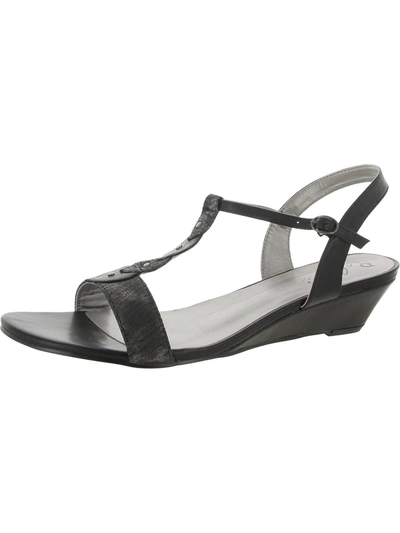 Shop Bellini Lively Womens Faux Leather Wedge Slingback Sandals In Black