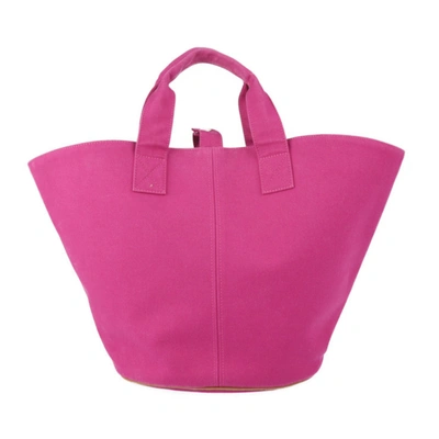 Shop Hermes Cabas Leather Tote Bag () In Pink