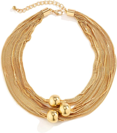 Shop Liv Oliver 18k Gold Multi Link Layer Statement Necklace
