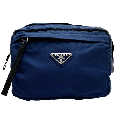 Shop Prada Tessuto Synthetic Shoulder Bag () In Blue