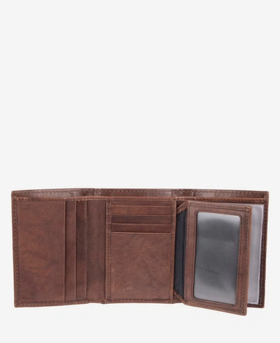 Kenneth Cole Crunch Leather Slimfold Wallet In Brown