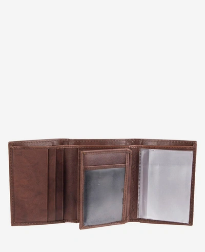 Kenneth Cole Crunch Leather Slimfold Wallet In Brown