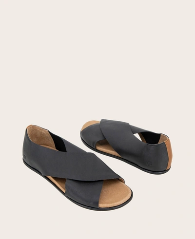 Gentle Souls Laniey X-band Leather Wedge Sandal In Black