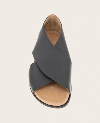 Gentle Souls Laniey X-band Leather Wedge Sandal In Black