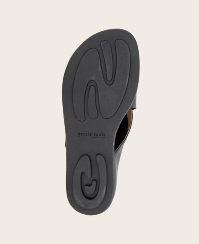 Gentle Souls Laniey X-band Leather Wedge Sandal In Black