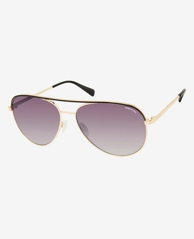 Shop Kenneth Cole Women's Aviator Sunglasses In Gold