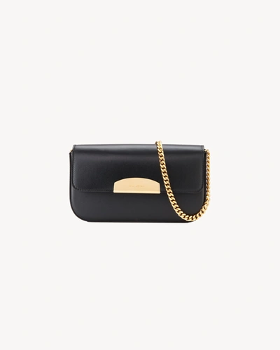 Shop Nili Lotan Le Mia Calfskin Chain Bag In Black And Gold