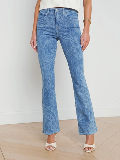 Shop L Agence Stassi Printed Bootcut Jean In Paisley Laser