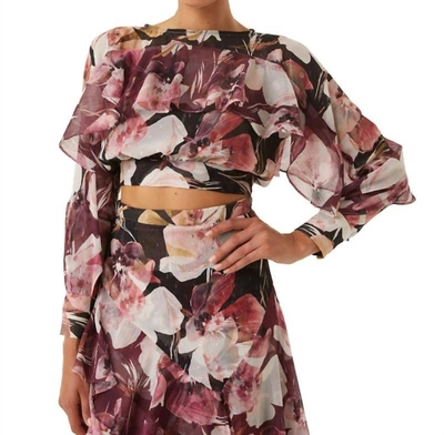 Shop Misa Silvana Top In Flora Tropical Mix In Multi