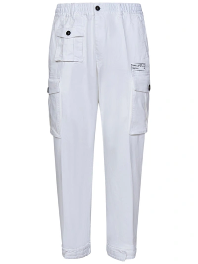 Shop Dsquared2 Urban Cyprus Cargo Trousers In Bianco