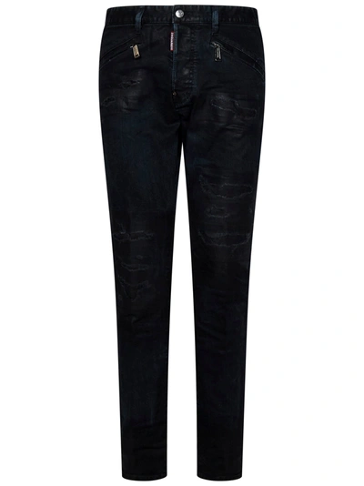 Shop Dsquared2 Black Bull Ripped Wash Cool Guy Jeans In Nero