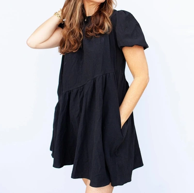Shop Bucketlist London Asymetrical Tiered Mini Dress In Black
