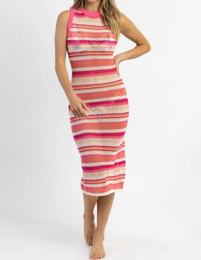 Shop Le Lis Pina Colada Crochet Dress In Pink