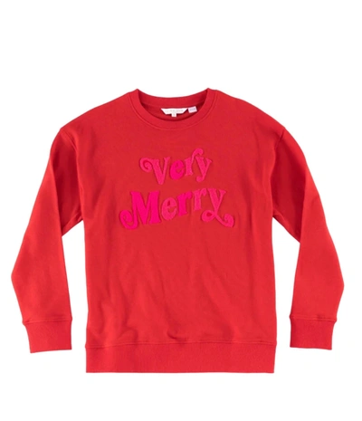 Shop Shiraleah Very Merry Sweatshirt In Red