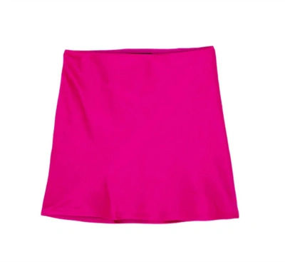 Shop Katie J Nyc Junior Satin Skirt In Fuschia In Pink