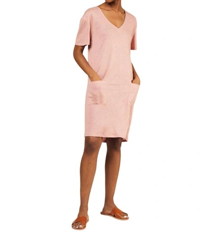 Shop People Tree Mari Linen Tunic Dress In Cameo Pink