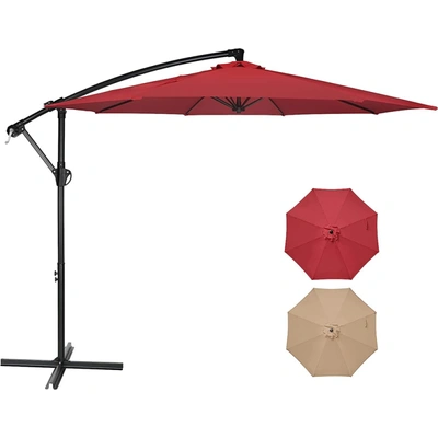 Shop Simplie Fun 10ft Offset Umbrella Cantilever Patio Hanging Umbrella Outdoor Market Umbrella