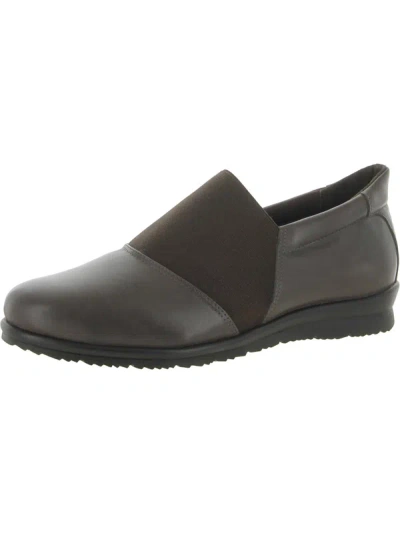 Shop David Tate Dwell Womens Leather Comfort Insole Slip-on Shoes In Brown