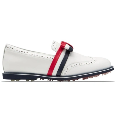 Shop G/fore Women's Ribbon Brouge Cruise Golf Shoes In Snow In White