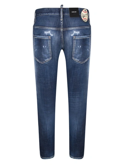 Dsquared2 Jeans With Maxi Logo Tag In Blue