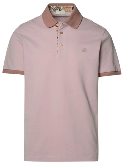 Shop Etro Lilac Cotton Polo Shirt In Violet