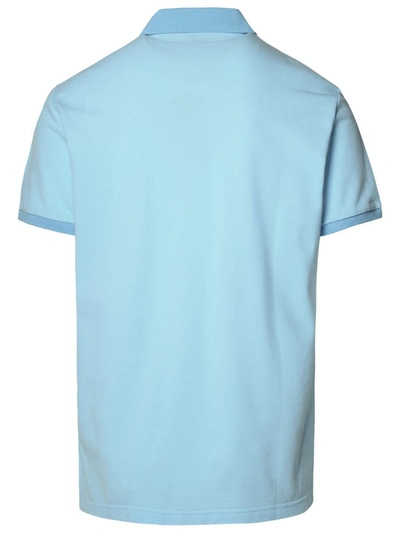Shop Etro Polo Shirt In Light Blue Cotton