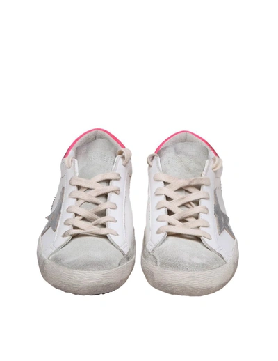 Shop Golden Goose Leather And Suede Sneakers In White/ice
