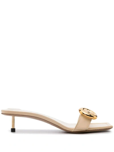 Shop Jacquemus Mules In Ivory
