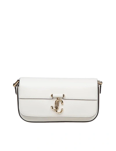 Shop Jimmy Choo Smooth Leather Mini Bag In Latte/gold