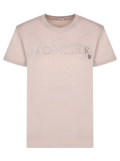Shop Moncler T-shirts In Beige