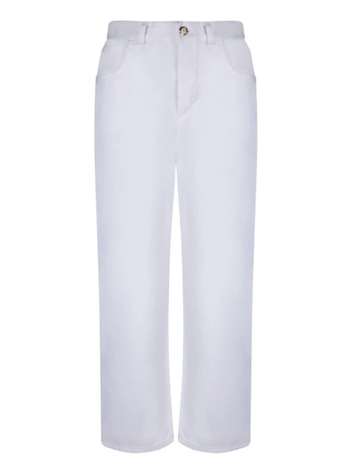 Shop Moncler Trousers In White