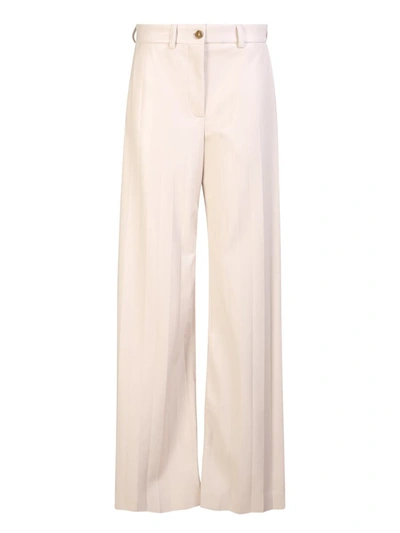 Shop Msgm Trousers In Beige