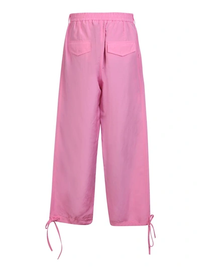 Shop Msgm Trousers In Pink