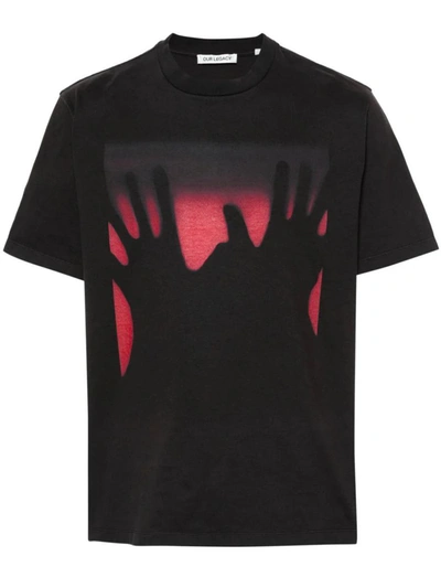 Shop Our Legacy Tshirt In Red Taste Of Hands Print