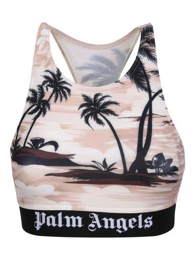 Shop Palm Angels Tops In Beige