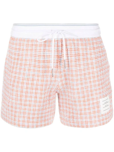 Shop Thom Browne Shorts In Orange