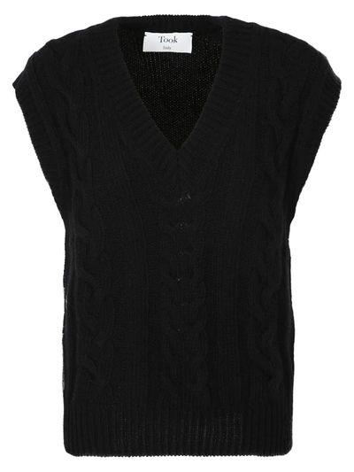 Shop Took Knitted Vest In Black