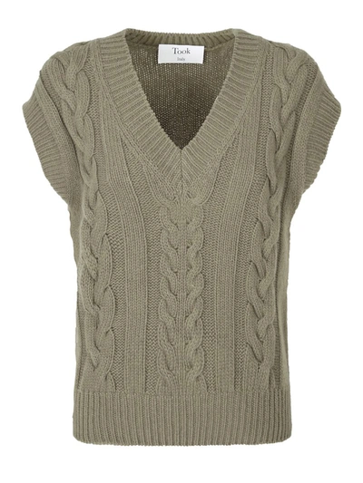 Shop Took Knitted Vest In Green