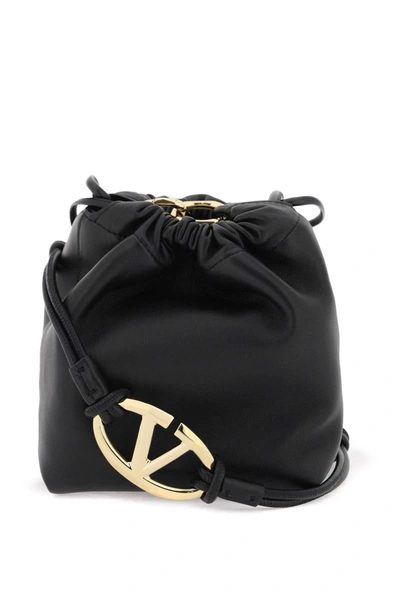 Shop Valentino Garavani Mini Vlogo Bucket Bag With Pouf In Black