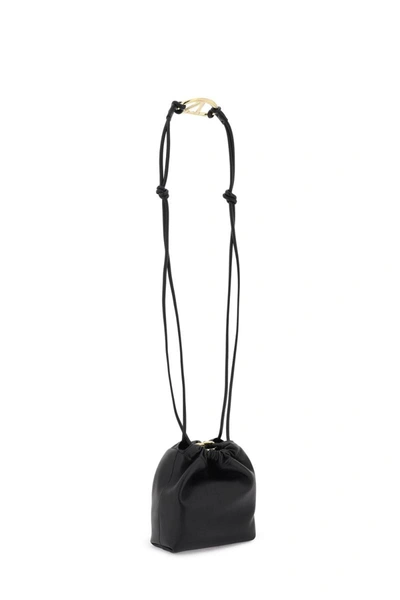 Shop Valentino Garavani Mini Vlogo Bucket Bag With Pouf In Black