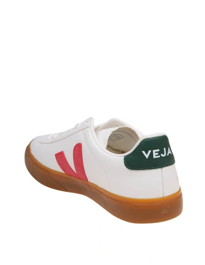 Shop Veja Leather Sneakers In White/poker