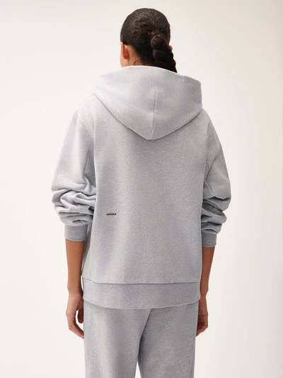 Shop Pangaia Womens 365 Midweight Snap Button Soft Organic Cotton Hoodie — Grey Marl