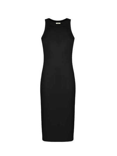Shop Pangaia Women's 365 Lightweight Rib Tank Dress In Black