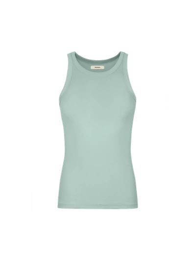 Shop Pangaia Women's 365 Lightweight Rib Tank Top In Eucalyptus Blue