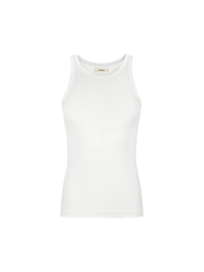 Shop Pangaia Women's 365 Lightweight Rib Tank Top In Off-white