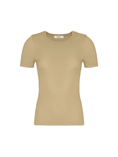 Shop Pangaia Women's 365 Lightweight Rib T-shirt — Maitake Beige Xl