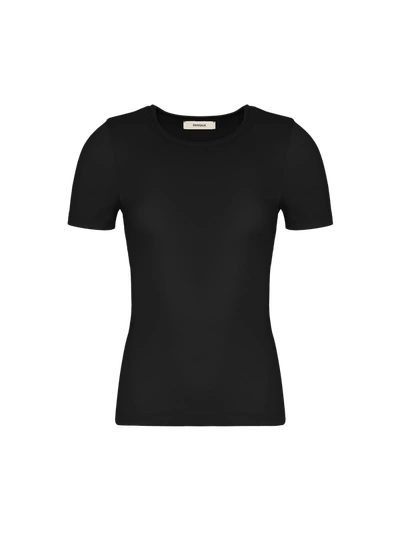 Shop Pangaia Women's 365 Lightweight Rib T-shirt In Black
